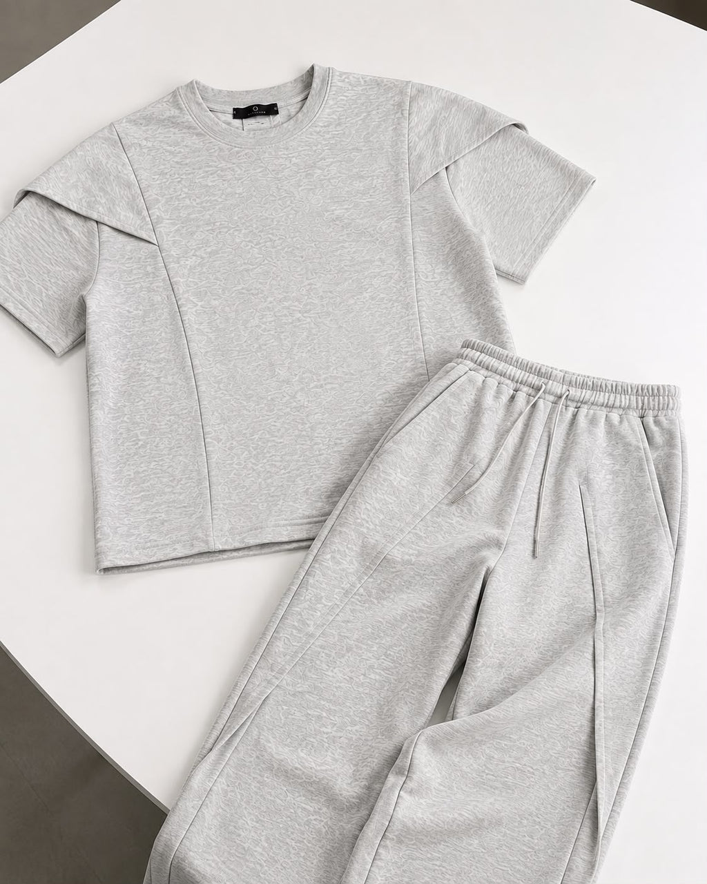 Men’s Textured Oversized T-Shirt & Shorts Set