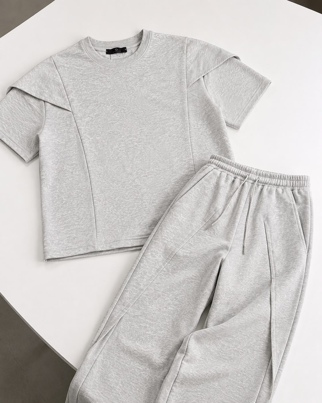Men’s Textured Oversized T-Shirt & Shorts Set