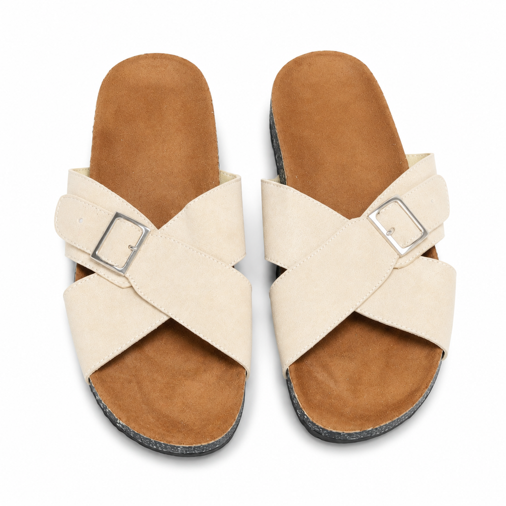 Cross Buckle Comfort Slippers – Style 1