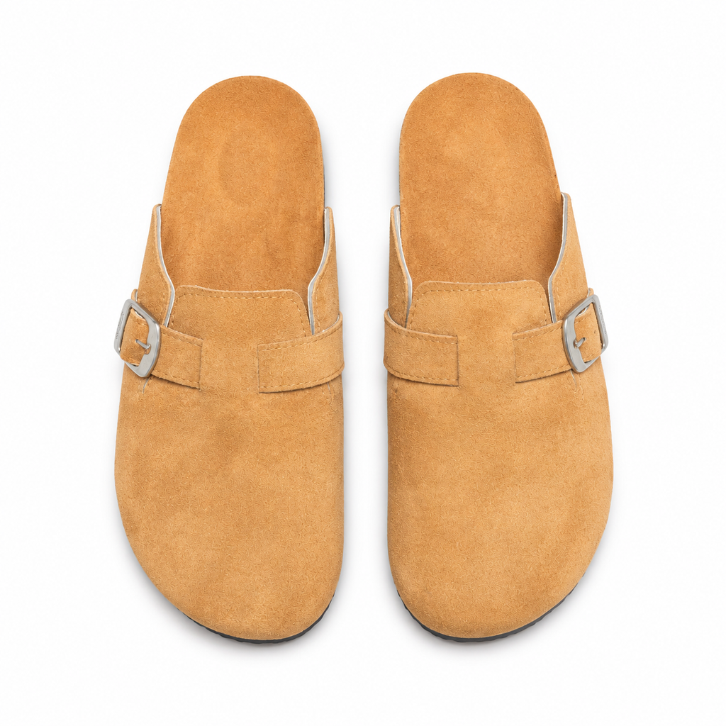 Suede Buckle Mule Slippers – Style 1