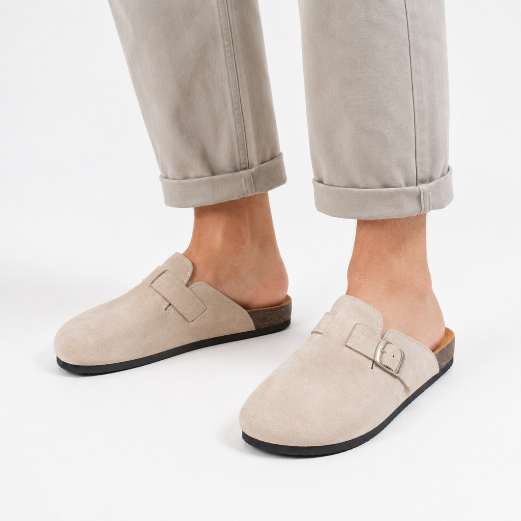 Suede Buckle Mule Slippers – Style 2