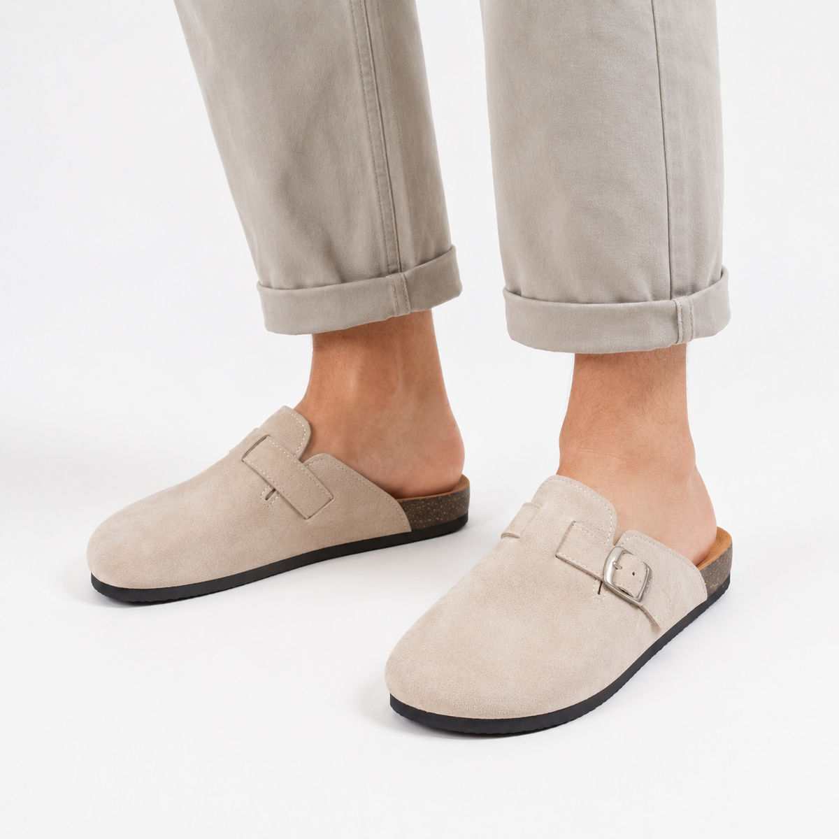 Suede Buckle Mule Slippers – Style 2