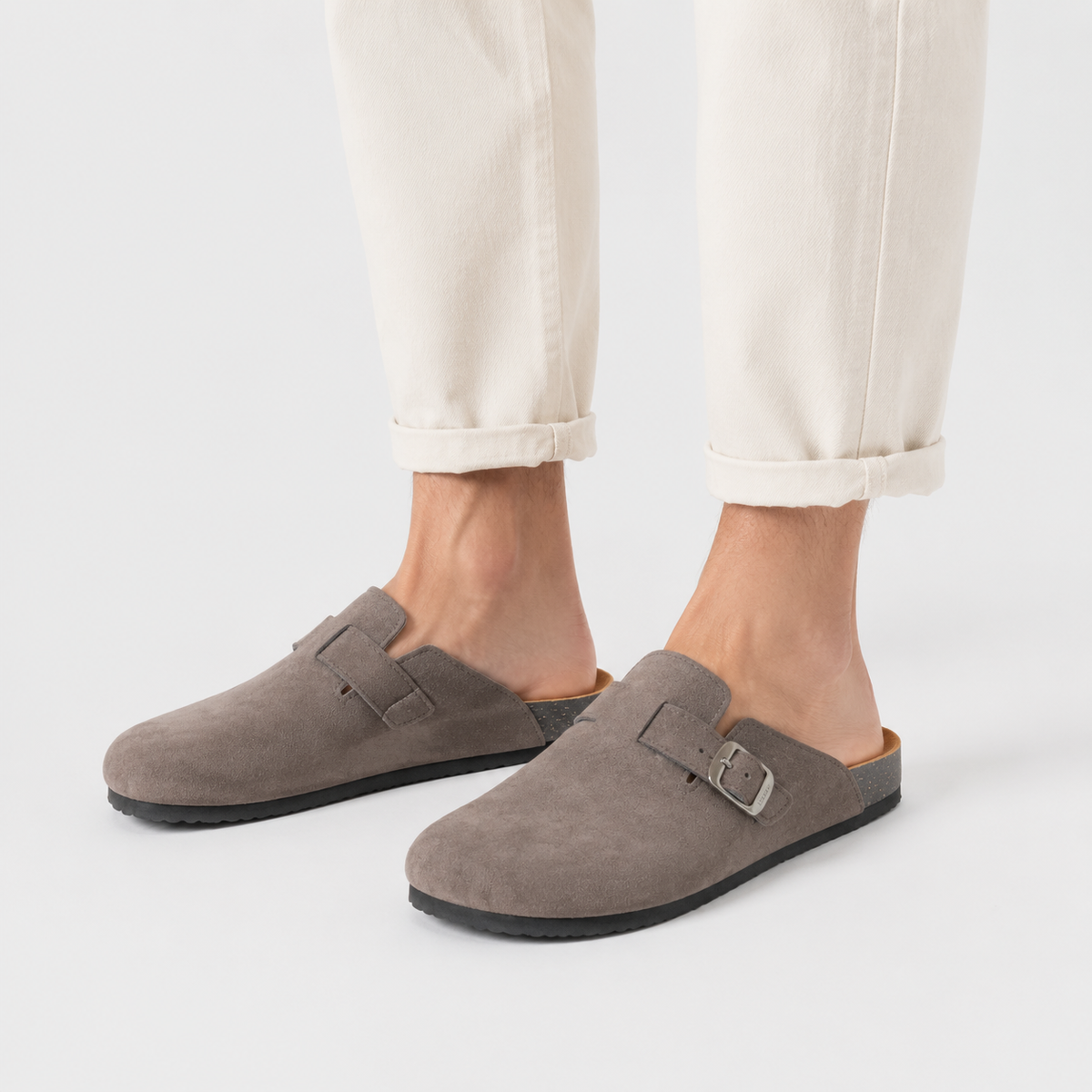Suede Buckle Mule Slippers – Style 3