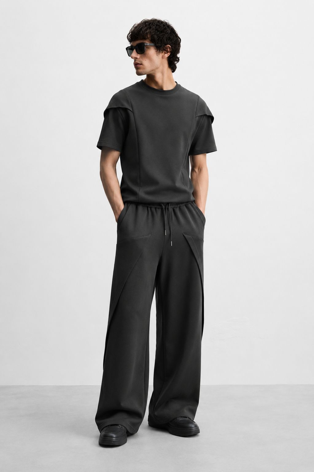 Men’s Textured Oversized T-Shirt & Shorts Set