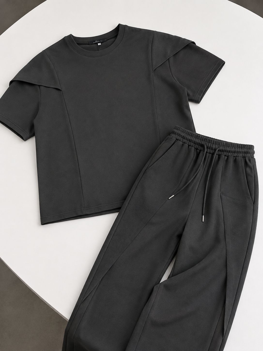 Men’s Textured Oversized T-Shirt & Shorts Set
